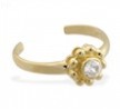 14K yellow gold toe ring with flower CZ