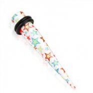White acrylic taper with stars print